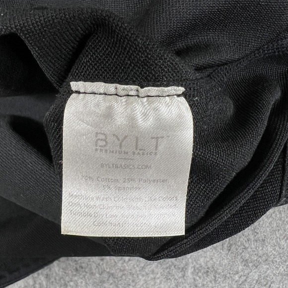 BYLT Shirt Mens Large Black Drop Cut Lux Crewneck Tee Stretch Casual Curved Hem - Picture 12 of 16